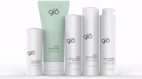 GLO Hautpflege von JIFU mit bioaktiven Peptiden, Hyaluronsäure und Antioxidantien zur Förderung der Kollagenproduktion und Hautelastizität.