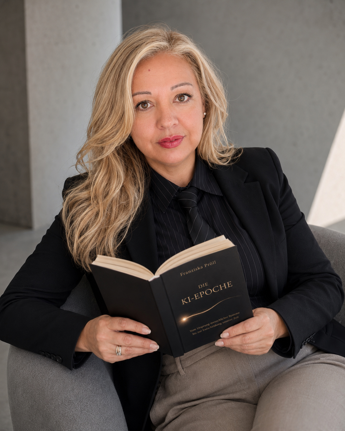 Franziska Pröll – KI-Systemarchitektin, Unternehmerin und Autorin der Leadership Essays und des Buches Die KI-Epoche