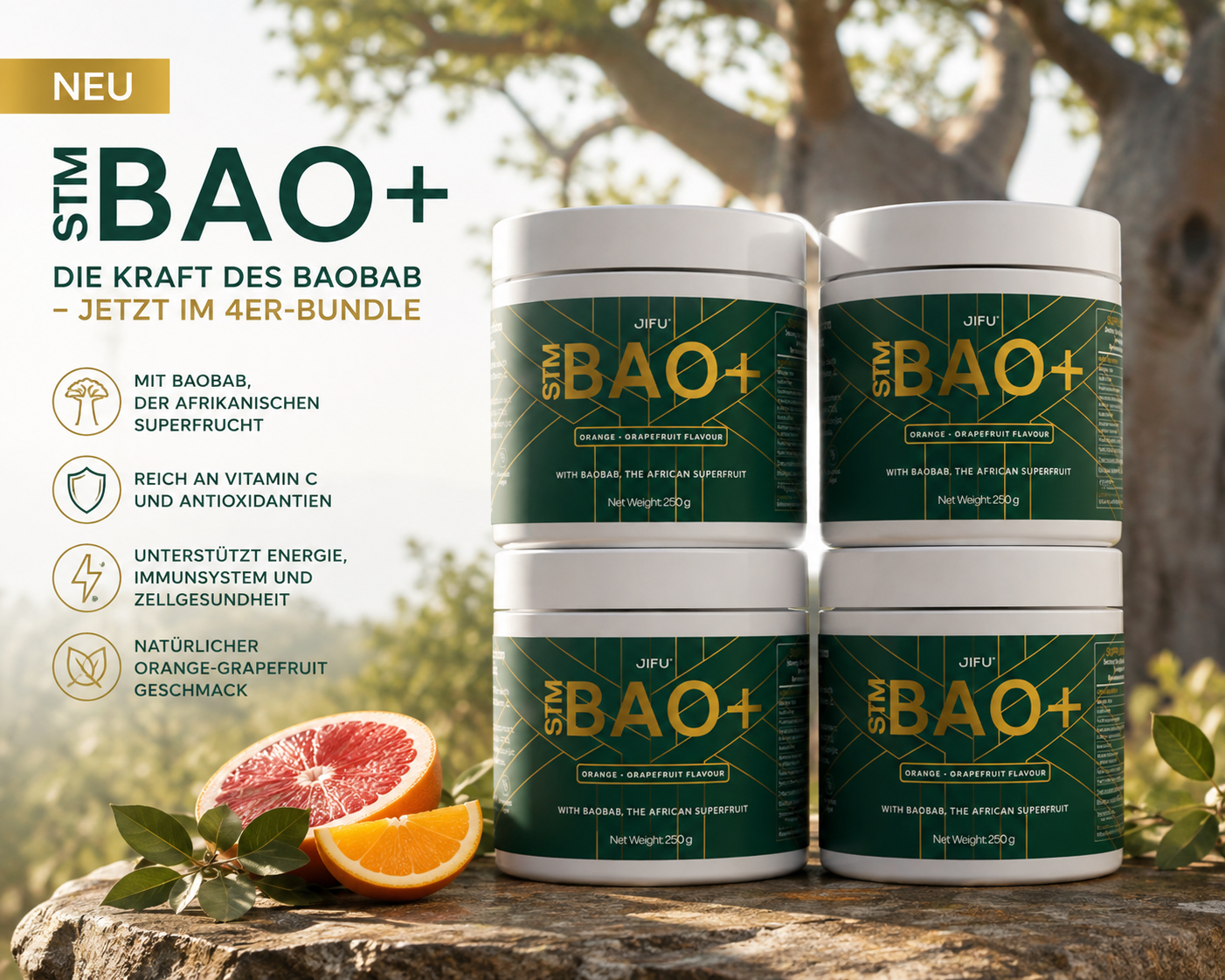 JIFU STM BAO Plus 4er-Bundle mit vier Dosen BAO Plus