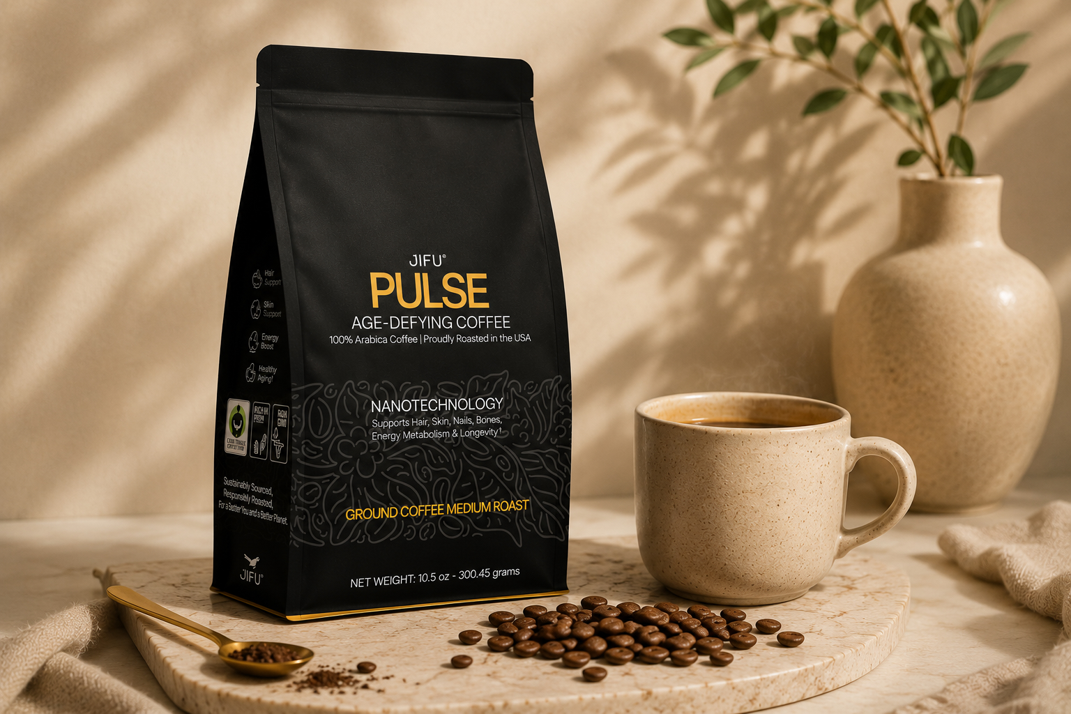 PULSE age-defying coffee for daily wellness ritual
